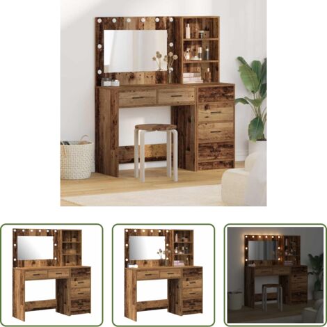 Tavolo da trucco in legno -  Tavolo da Trucco Marrone 78.5 x 41 x 135 cm Legno multistrato