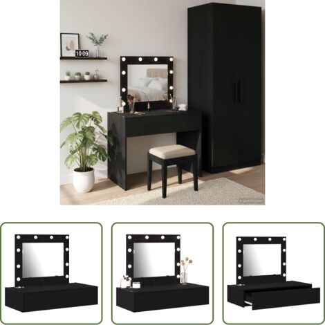 Tavolo da trucco in legno -  Tavolo da Trucco Nero 83 x 40 x 70 cm Legno multistrato