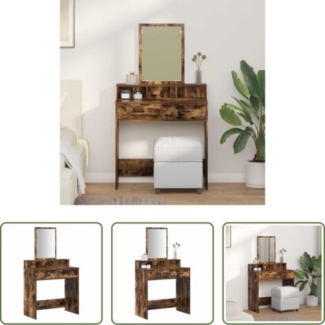 Tavolo da trucco in legno -  Tavolo da Trucco Rovere fumé 79 x 41 x 140 cm Legno multistrato
