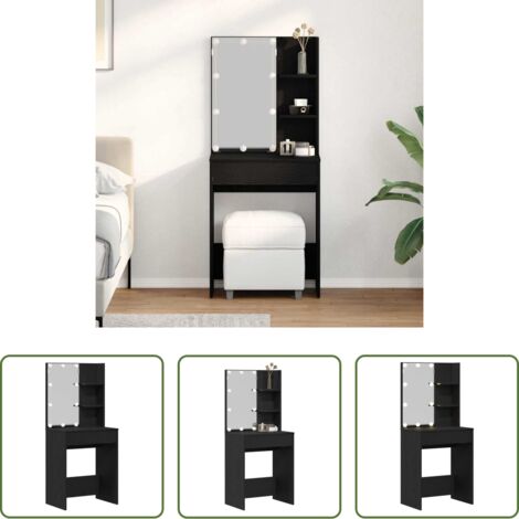 Tavolo da trucco in legno -  Tavolo da Trucco Rovere Nero 60 x 40 x 140 cm Legno multistrato