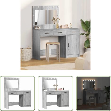Tavolo da trucco moderno -  Tavolo da Trucco 2 pcs Grigio 40 x 41 x 75 cm Legno multistrato