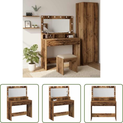Tavolo da trucco moderno -  Tavolo da Trucco con specchio Legno vecchio 100 x 41 x 135 cm