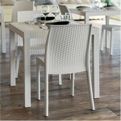 TAVOLO DALLAS 80X80XH74CM BIANCO