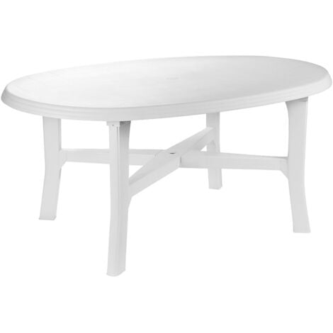 IPAE PROGARDEN Tavolo danubio ovale in resina, gambe incrociate, cm 165x110xh.72, colore verde