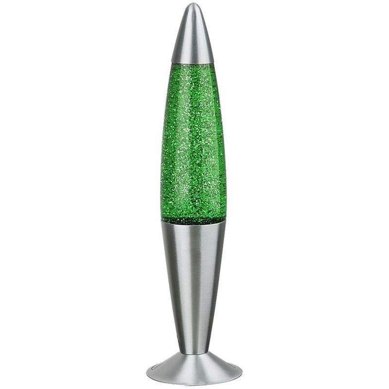Image of Tabella lampada scintillio metallo vetro verde / argento Ø11cm h: 42cm con interruttore incorporato