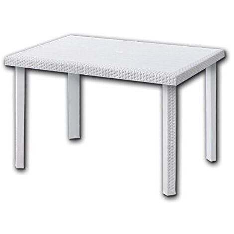 TAVOLO DIMAPLAST CALAF RATTAN BIANCO