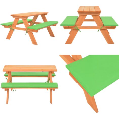 Tavolo e Panche da Picnic 89x79x50 cm Legno Massello di Abete - Panca da picnic - Tavolo da giardino