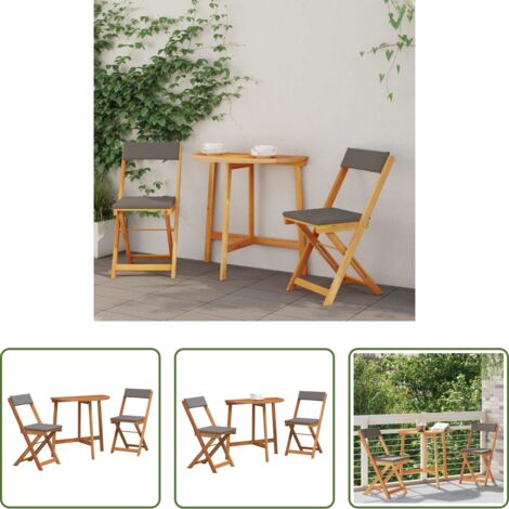 Tavolo e sedie - Set bistrot 3 pcs Olio Naturale Legno di Acacia Massello