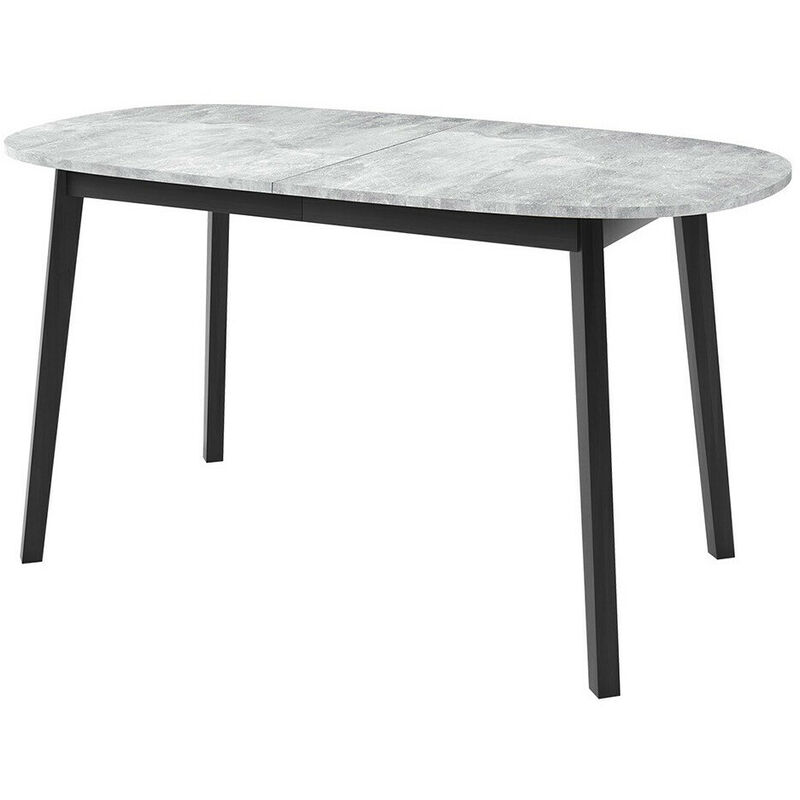 Mobilier1 - Tavolo Edmond 114, Marmo grigio + Nero, 77x80x150cm, Estensione, Truciolare laminato, Legno