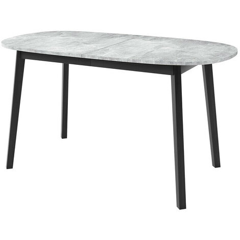 Tavolo Edmond 114, Marmo grigio + Nero, 77x80x150cm, Con, Truciolare laminato, Legno