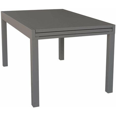 Tavolo estensibile 135/270 cm da giardino con struttura in alluminio e piano effetto doghe Nilo -  DarkGray