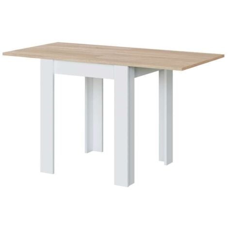 Tavolo estensibile a libro 67x67/67x135-h79 rovere canadian/bianco artik
