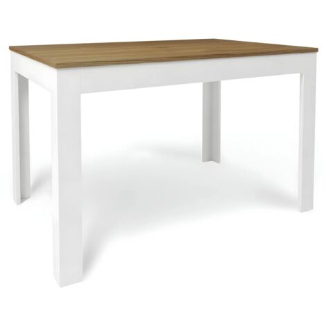 Tavolo Estensibile da Pranzo 120x80 cm Noce e Bianco