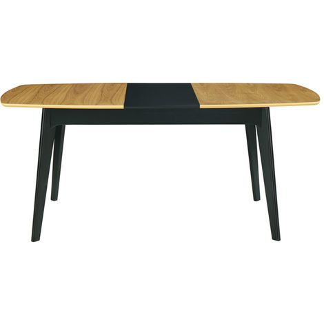 Tavolo estensibile legno e nero L140-180 cm MEENA - Legno chiaro / nero