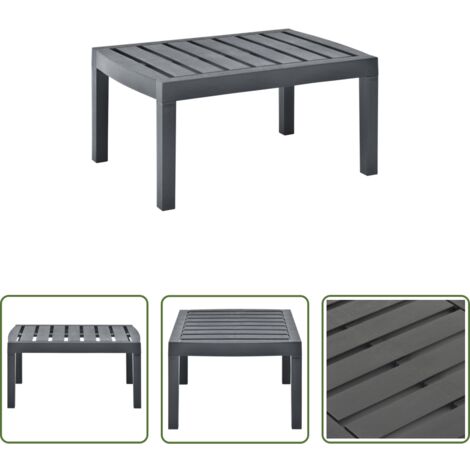 Tavolo esterno - Tavolo da Giardino Antracite 78x55x38 cm in Plastica