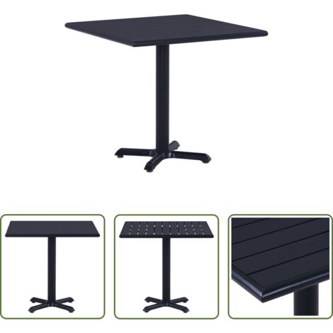 Tavolo esterno -  Tavolo da Giardino Nero 80x80x75 cm