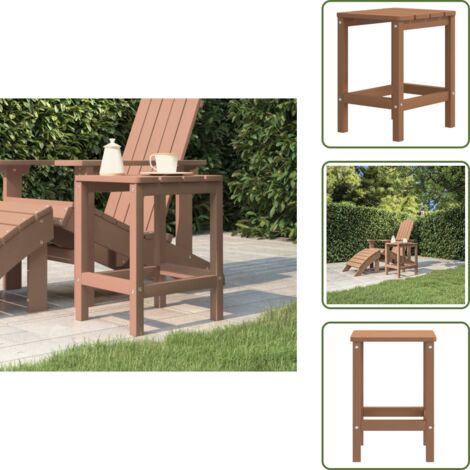 Tavolo esterno - vidaXL Tavolo da Giardino Adirondack Marrone 38x38x46 cm HDPE - Tavolo da giardino marrone