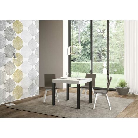 Tavolo allungabile 90x90/246 cm Tecno Bianco Frassino telaio Antracite