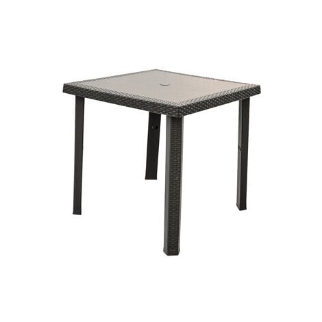 TAVOLO FIGARO RATTAN 80X80XH72CM TORTORA