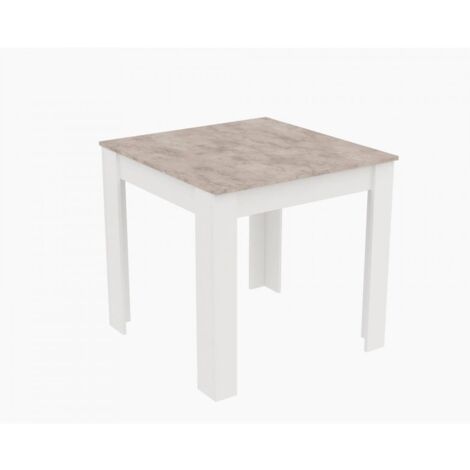 TAVOLO FISSO 80X80XH75CM CEMENTO/BIANCO
