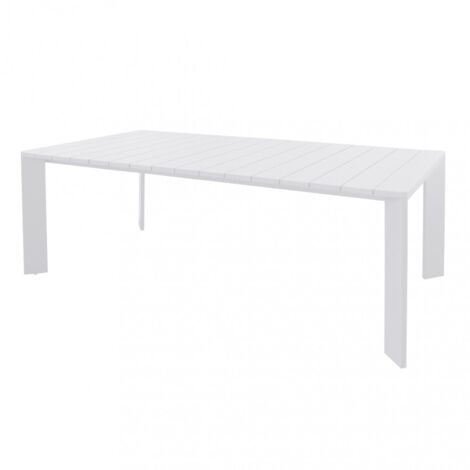 Tavolo fisso da esterno giardino in alluminio bianco 200x100 cm con piedini regolabili Malen