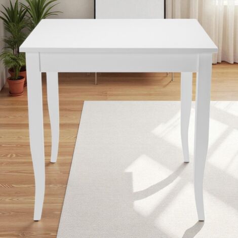 Tavolo fisso in legno gamba a sciabola RISTORANTE misura 90x90 BIANCO