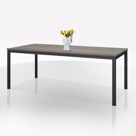 TAVOLO FISSO MOD. SOMA CM 200X98 METALLO E LEGNO MASSELLO