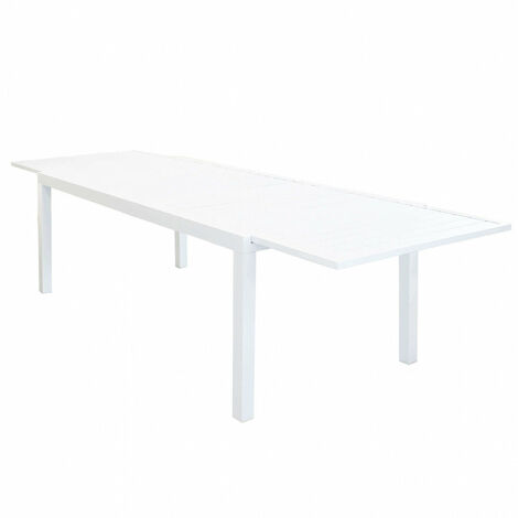 Tavolo Formentera 200/300x100x74 h cm in Alluminio Bianco