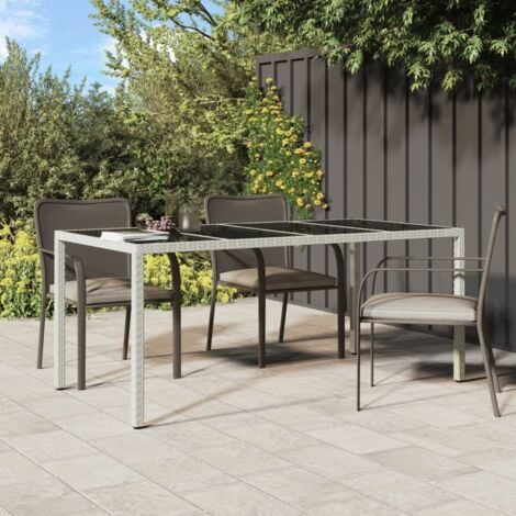 Tavolo Da Giardino Bianco 79x79x72 Cm In Plastica Stile Rattan