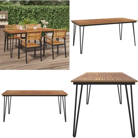 Tavolo Giardino con Gambe Forcella 180x90x75 cm Massello Acacia - Tavolo da esterno - Tavolo da veranda