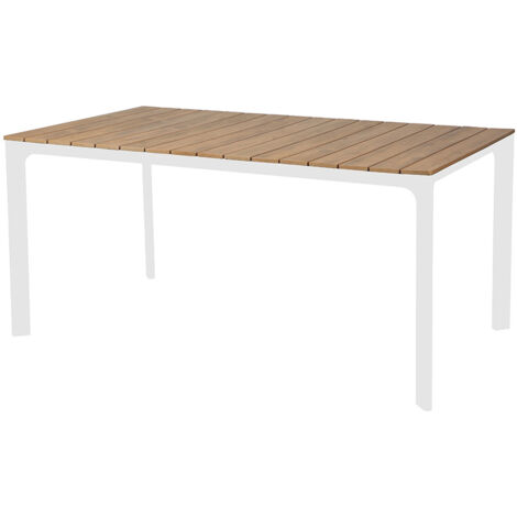 Tavolo giardino in alluminio e polywood 160x90cm bianco Enna