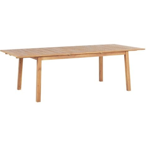 Tavolo Giardino Legno Acacia Chiaro Pieghevole 8 Posti 180 - 240 x 100 cm Cesana