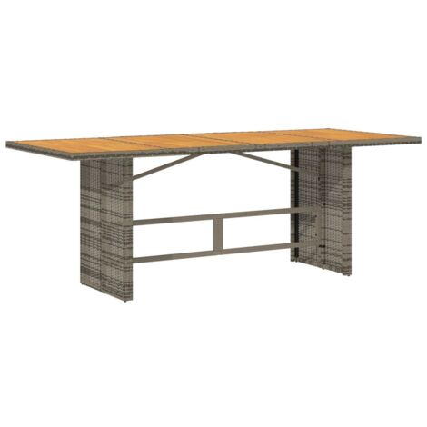 Tavolo Giardino Piano Legno Acacia Grigio 190x80x74 Polyrattan vidaXL