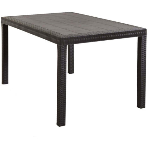 TAVOLO HOUSTON 150 X 90 X H 74 CM IN RESINA E POLYRATTAN MARRONE