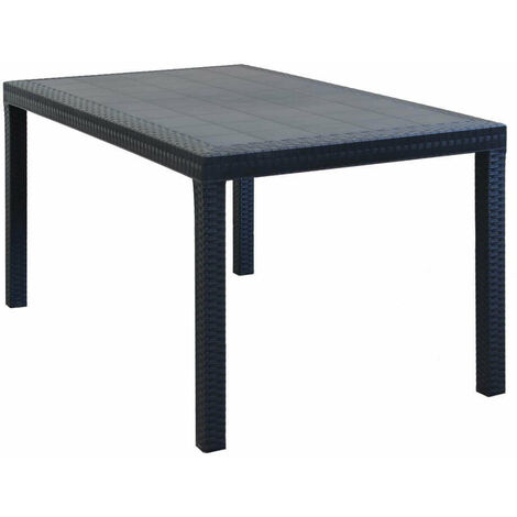 Tavolo Houston 150x90x74 h cm in Wicker Antracite