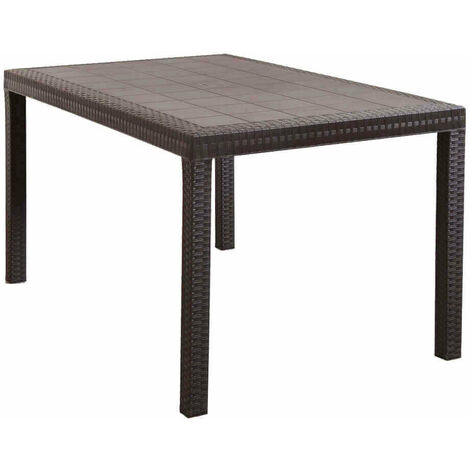 Tavolo Houston 150x90x74 h cm in Wicker Marrone