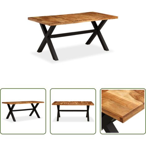 Tavolo in acacia e mango -  Tavolo da Pranzo Legno Massello di Acacia e Mango 180x90x76 cm