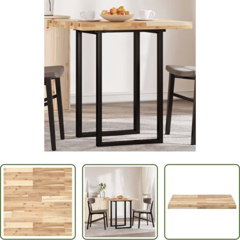 Tavolo in acacia -  Piano Tavolo Quadrato 70x70x4 cm in Legno Massello di Acacia