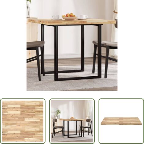 Tavolo in acacia - Piano Tavolo Quadrato 90x90x4 cm in Legno Massello di Acacia