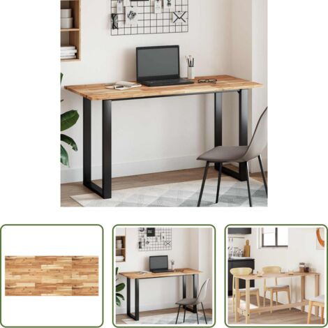Tavolo in acacia - Piano Tavolo Rettangolare 140x60x2cm Legno Massello di Acacia