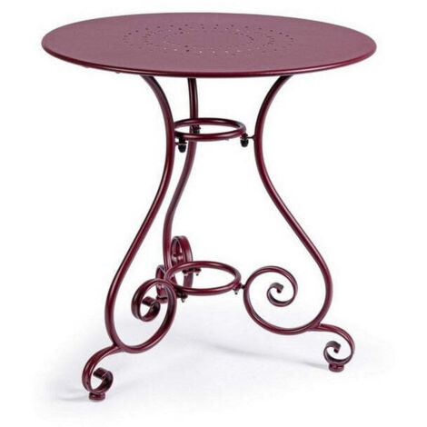Tavolo  in Acciaio E-coating con finitura Opaca Ø70 Bordeaux