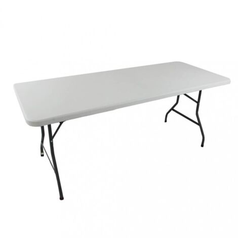 Tavolo in acciaio e plastica con piedi richiudibili 180x75xH74 cm