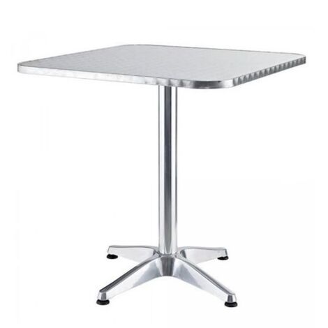 Tavolo in alluminio quadrato cm 60x60x70 con piedini regolabili tavolino per bar pub giardino