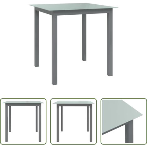 Tavolo in alluminio - Tavolo da Giardino Antracite 80x80x74 cm in Alluminio e Vetro