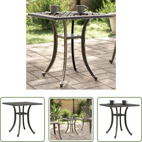 Tavolo in alluminio -  Tavolo da Giardino Bronzo 53x53x53 cm in Alluminio Pressofuso