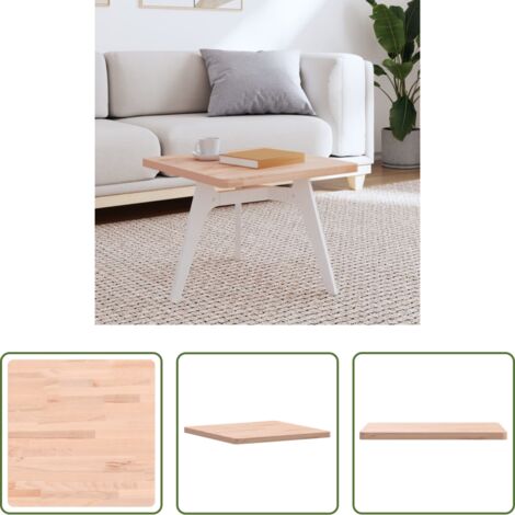 Tavolo in faggio -  Piano per Tavolo 50x50x2,5 cm Quadrato Legno Massello di Faggio