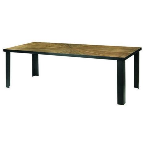 Tavolo in Ferro e Olmo Vecchio Guarnieri Cacao 240 CM240X100X77