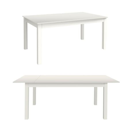Tavolo in legno Allungabile apertura a libro 90x160/200x75H cm Colore Bianco (7842B) 90x160/200x75H cm Colore Bianco