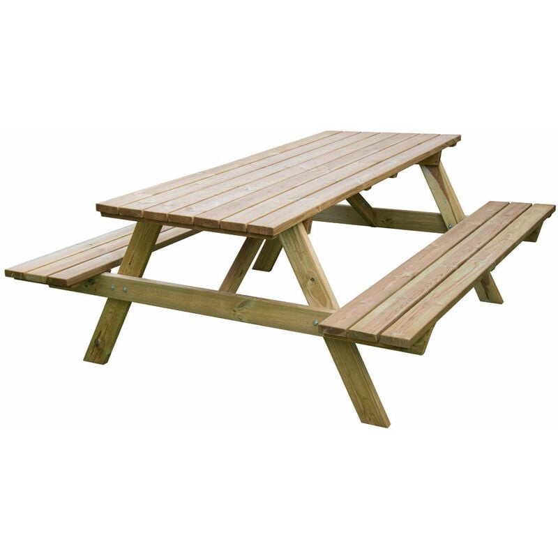 Gardeness - Tavolo in legno con panche 180X160X71 cm da giardino Picnic impregnato Forest