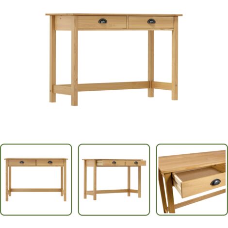Tavolo in legno -  Consolle Hill con 2 Cassetti 110x45x74 cm in Massello di Pino